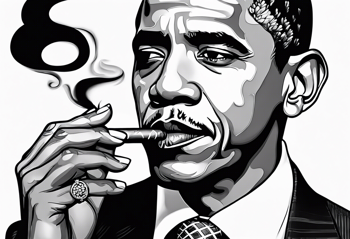 obama smoking cigarette tattoo idea