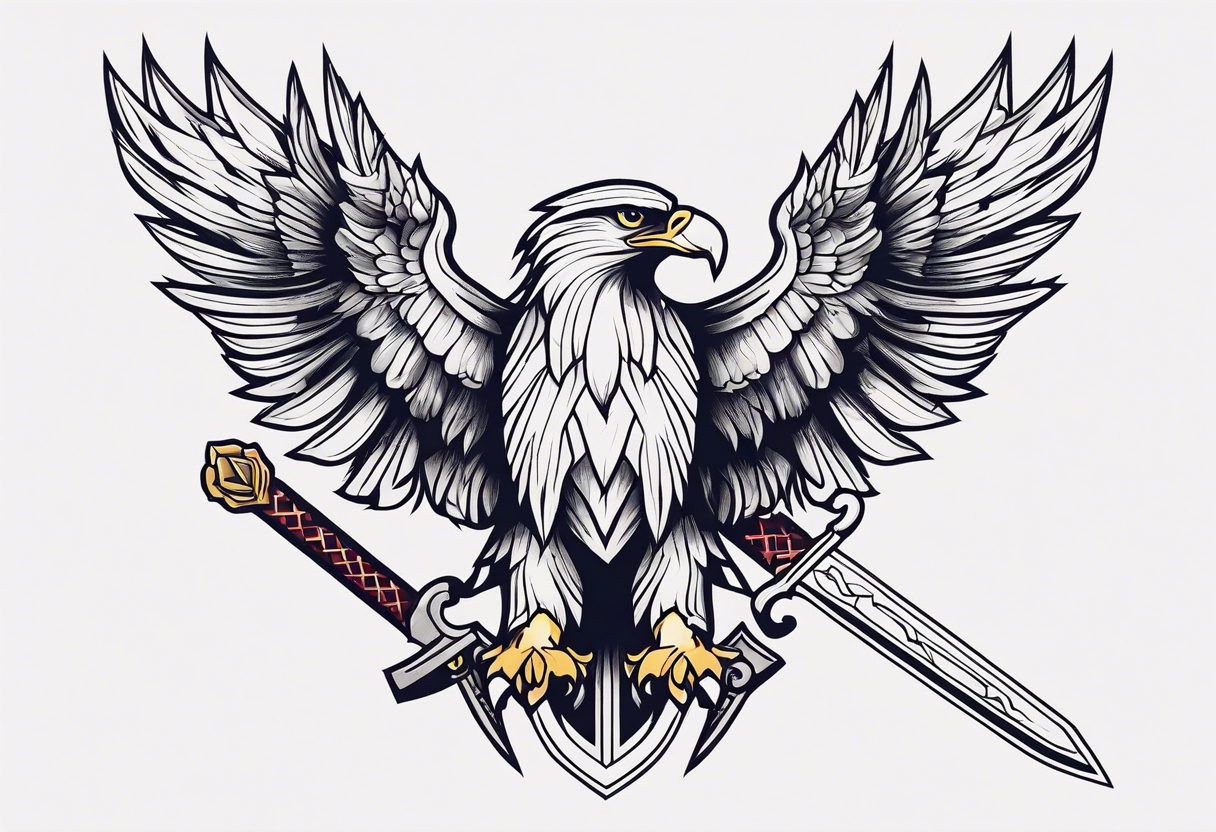 Eagle with sword tattoo idea