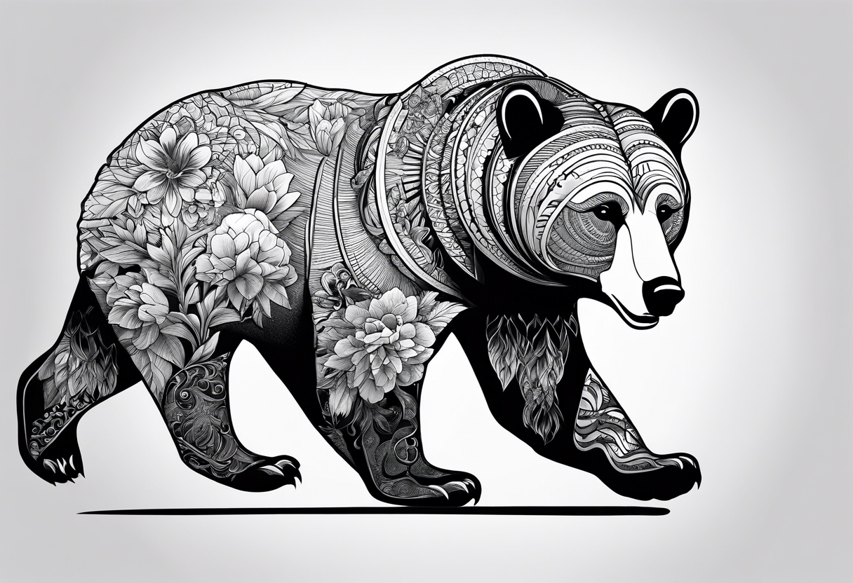 A Bear not many details tattoo idea