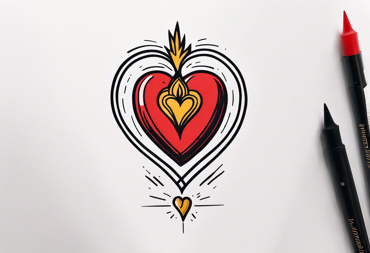 Sacred heart Minimalist and small tattoo on female arm. Inspired by sicilian aesthetics. tattoo idea