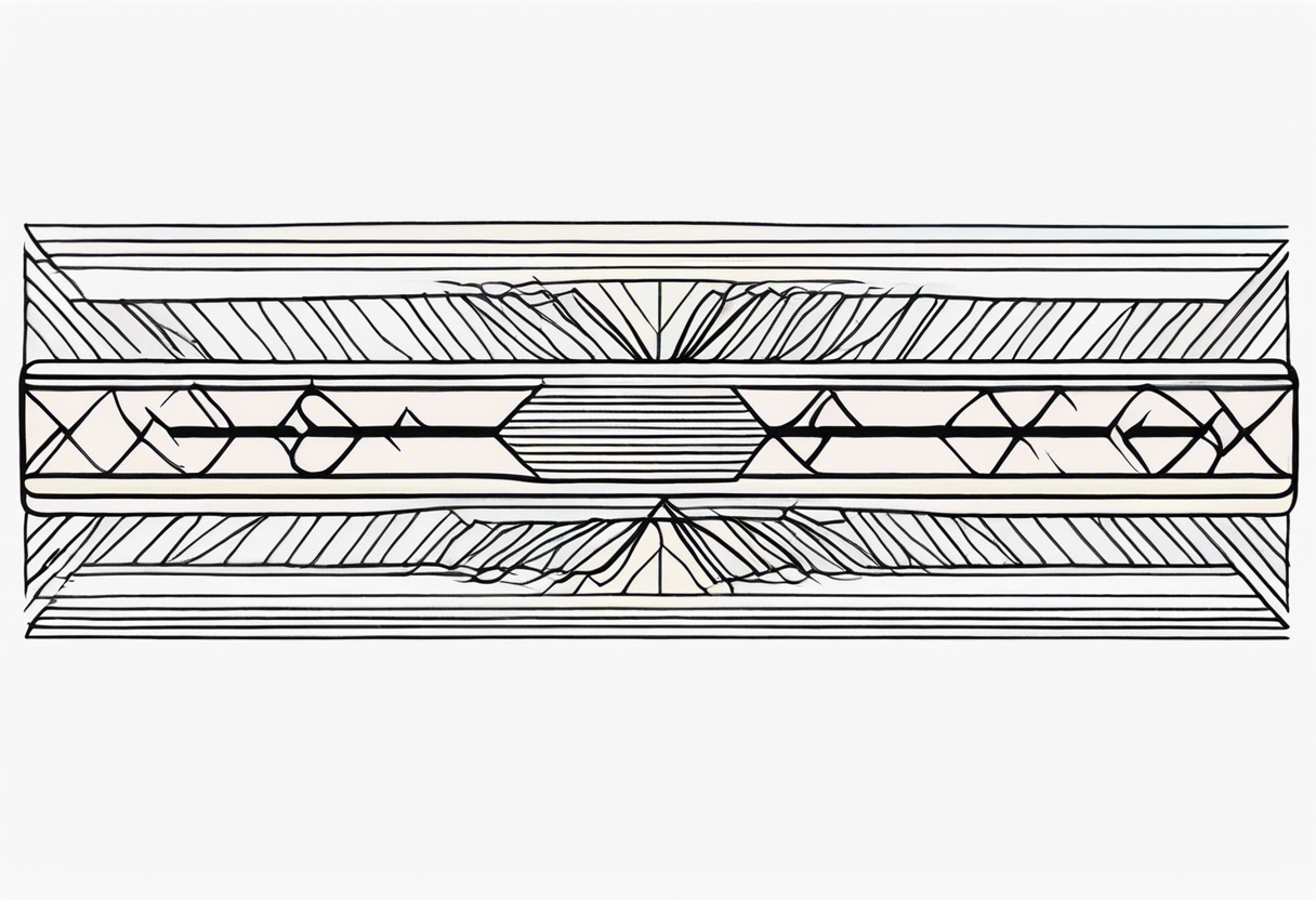 armband tattoo, masculine, narrow, horizontal with electromagnetic wave pattern tattoo idea