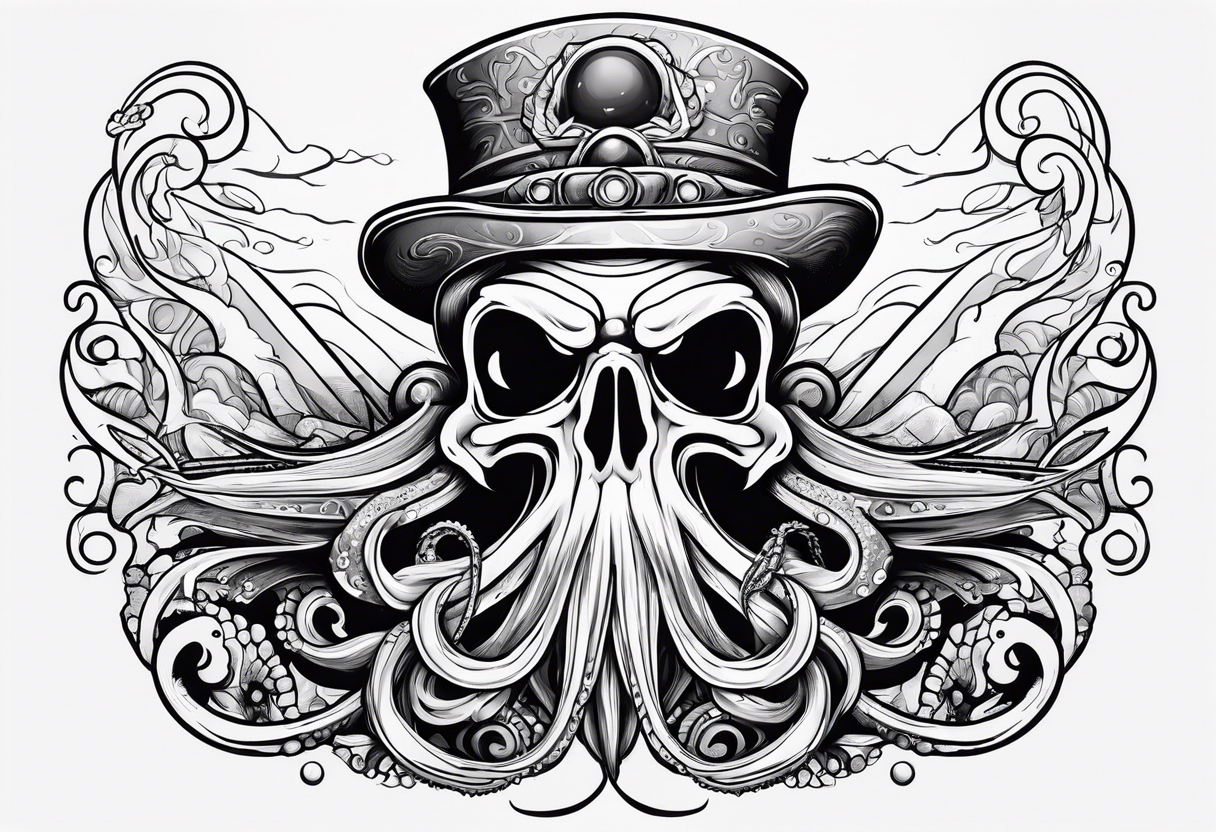 death rock squid tattoo idea