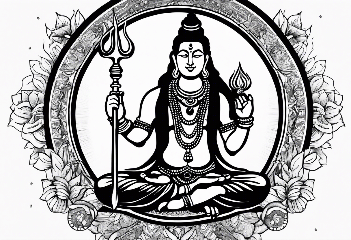 Lord shiva around with  karma , always positive, nothing deep , spiritual Sanskrit words tattoo idea