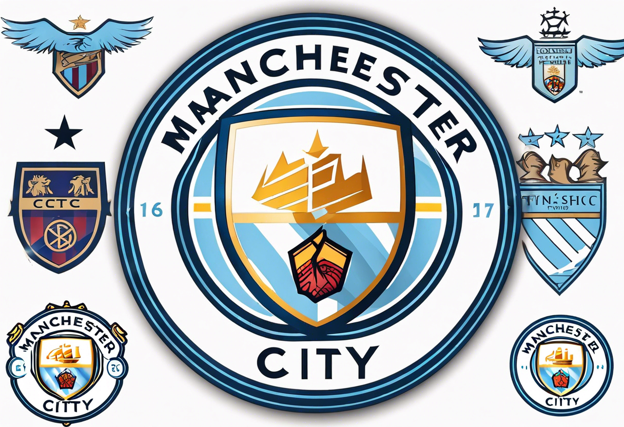 Manchester City football club logo or crest with creative background tattoo idea