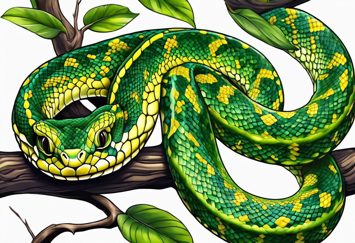 green tree python tattoo idea