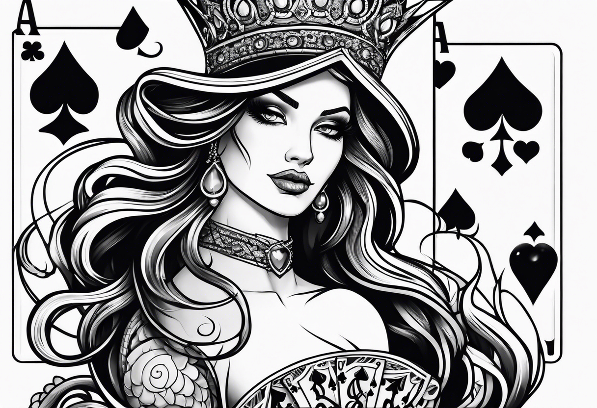 snakes queen of spades tattoo idea