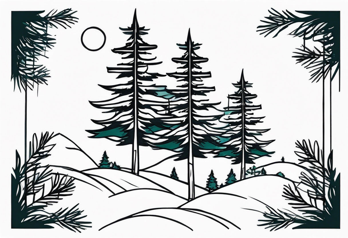 Two Pine trees tattoo idea