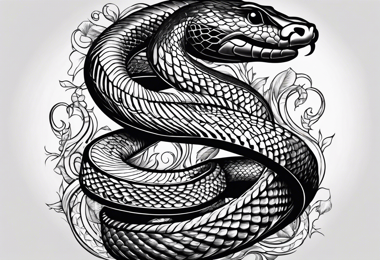 Black mamba symbol with black mamba snake wrapped around tattoo idea