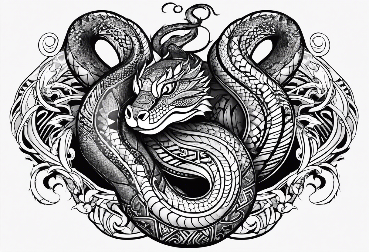 top of a snake straight line tattoo idea
