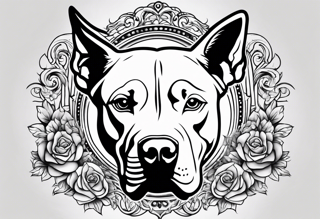 white pitbull pointed ears, paw tattoo idea