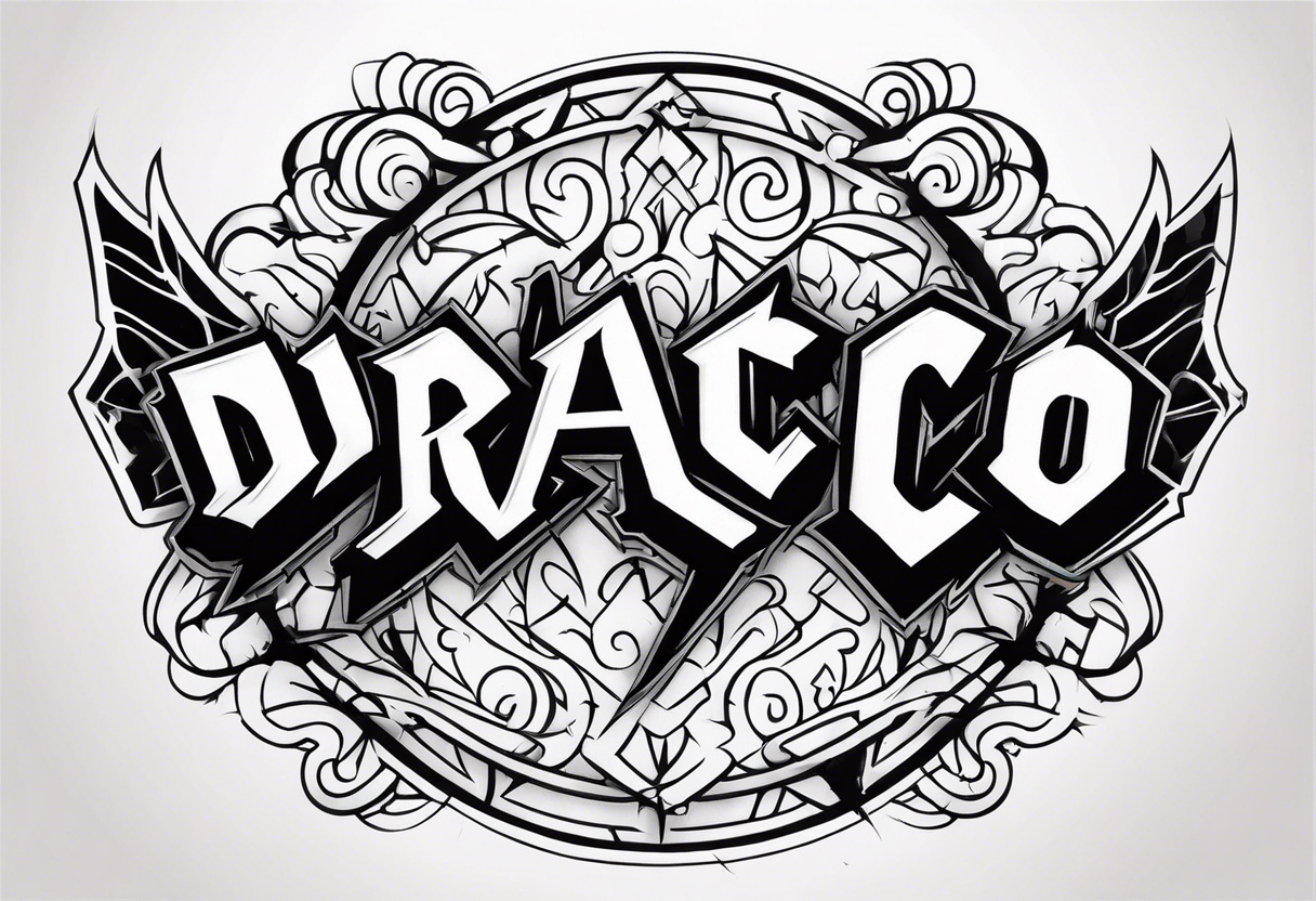 DRACO graffiti style tattoo idea