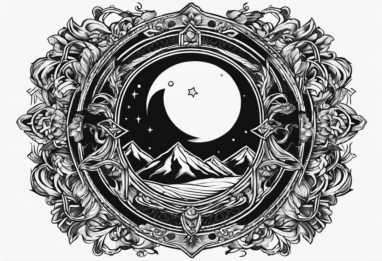 Small crest moon empty tattoo idea