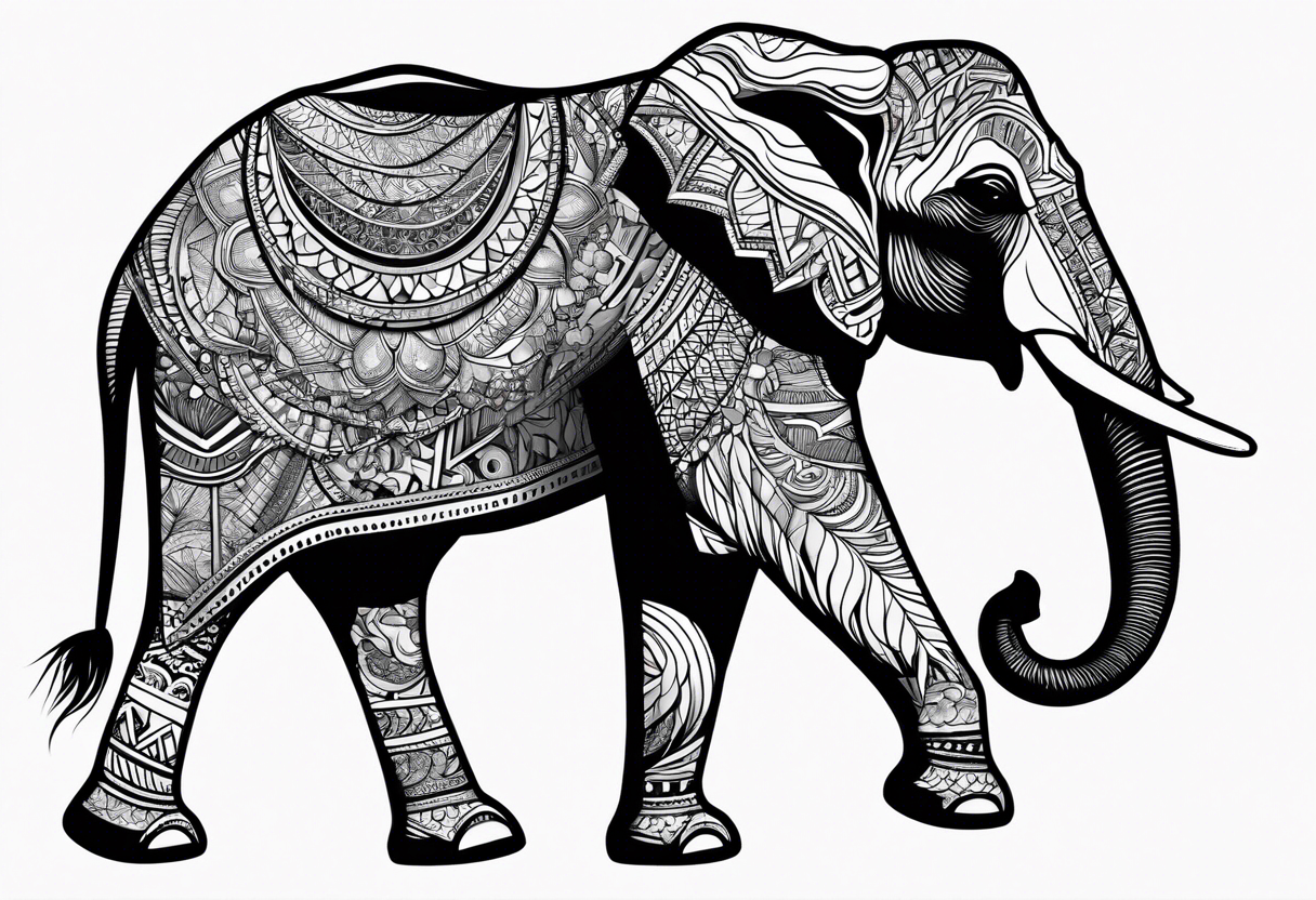 African elephant tattoo idea