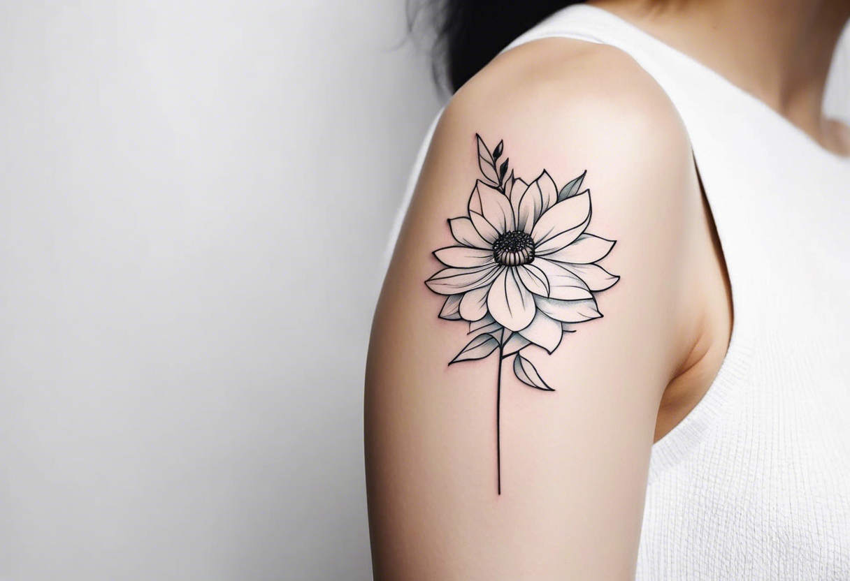 small minimalist flower tattoo arm tattoo idea