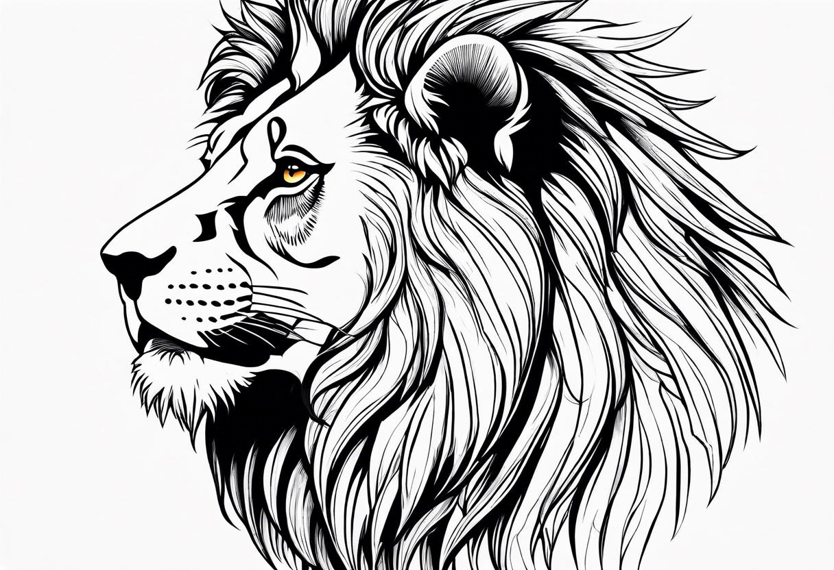 roaring lion tattoo on back