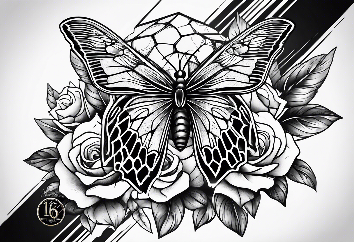 Honeycomb spaced tattoo idea