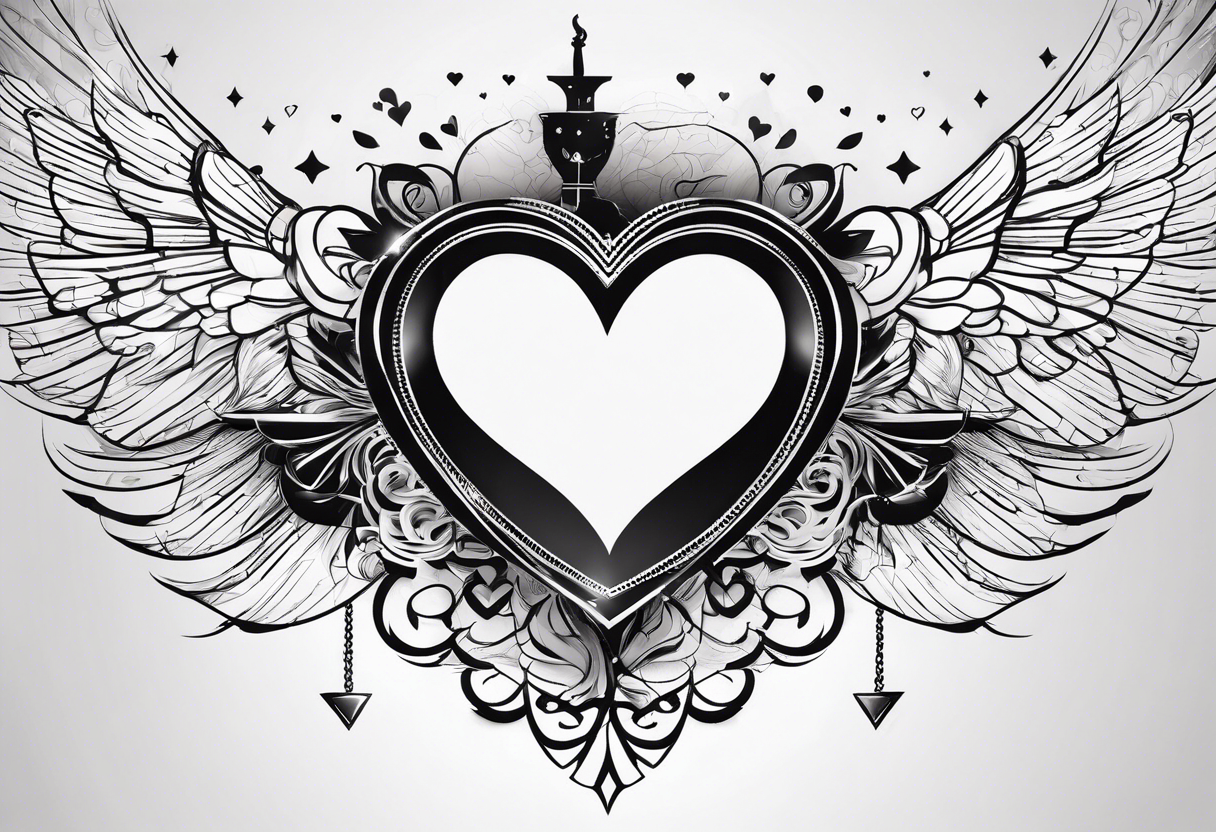 the man save my life with heart baloon with heartbeat pulse tattoo idea