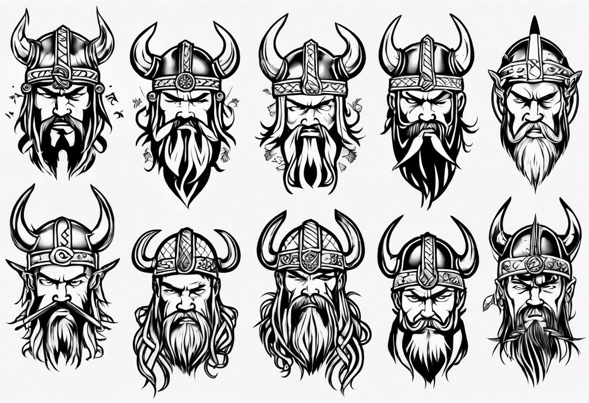 viking headshot tattoo idea