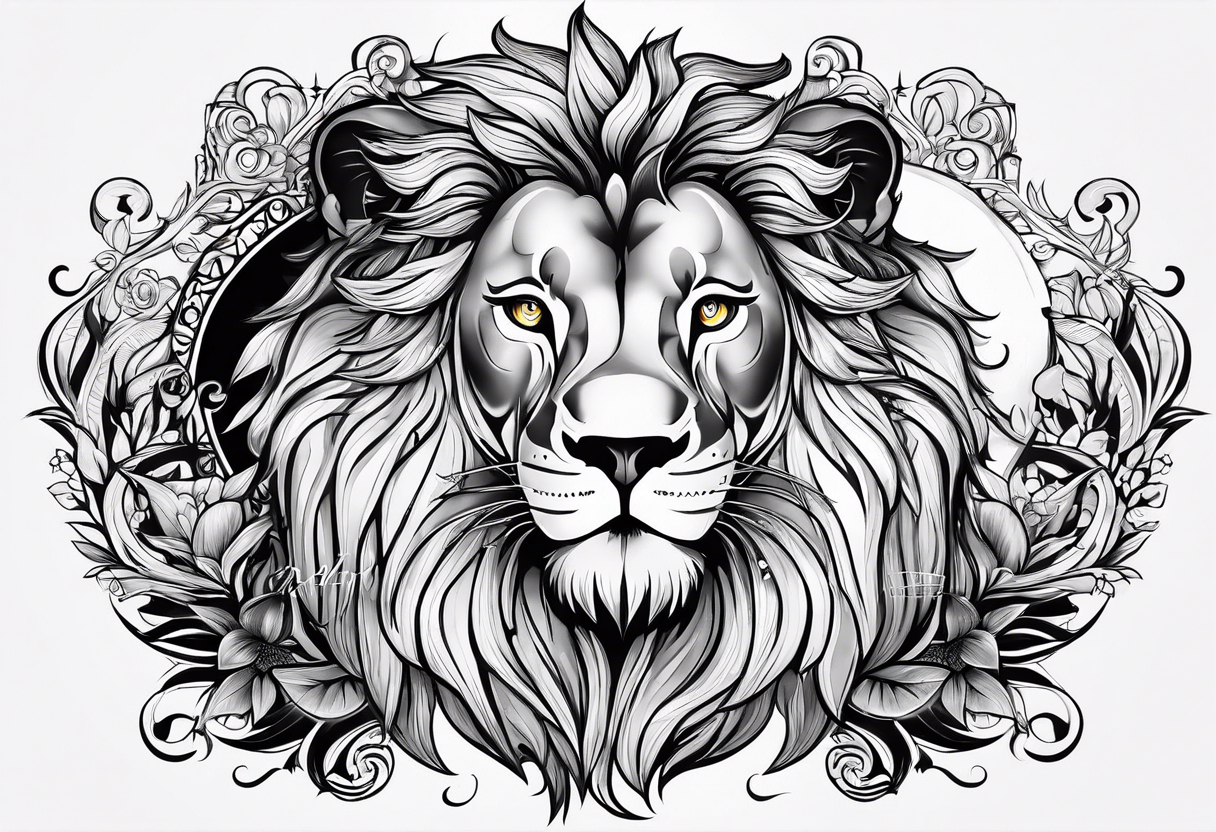 I am the only lion and my wife and 2 childrens are aries tattoo idea