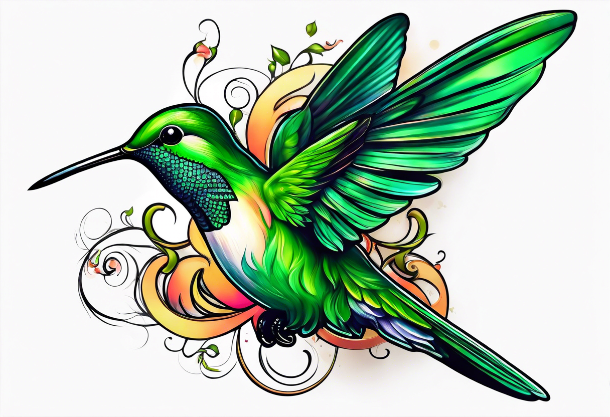 green hummingbird sad tattoo idea