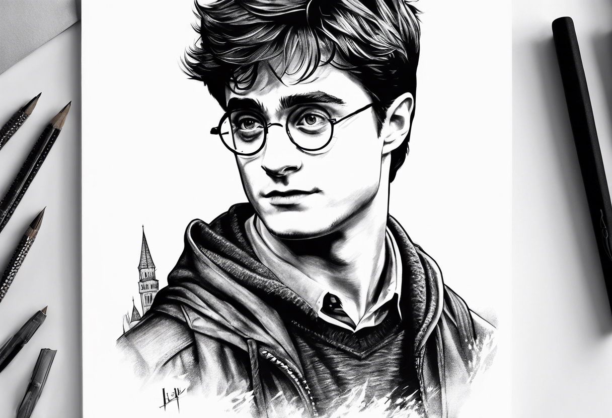 Harry Potter themed tattoo sleeve tattoo idea