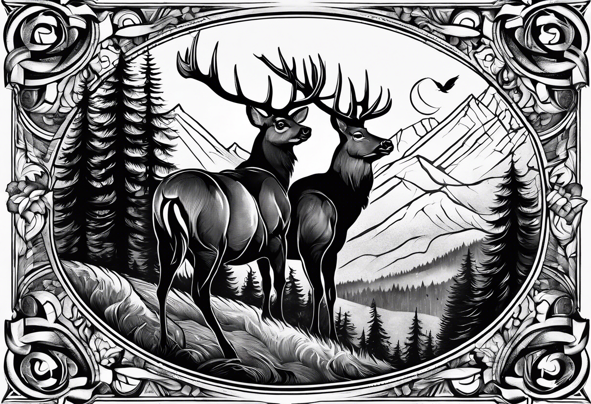 Erzgebirge, Bergbau, Bergmann, Nadelwald, Hirsch tattoo idea