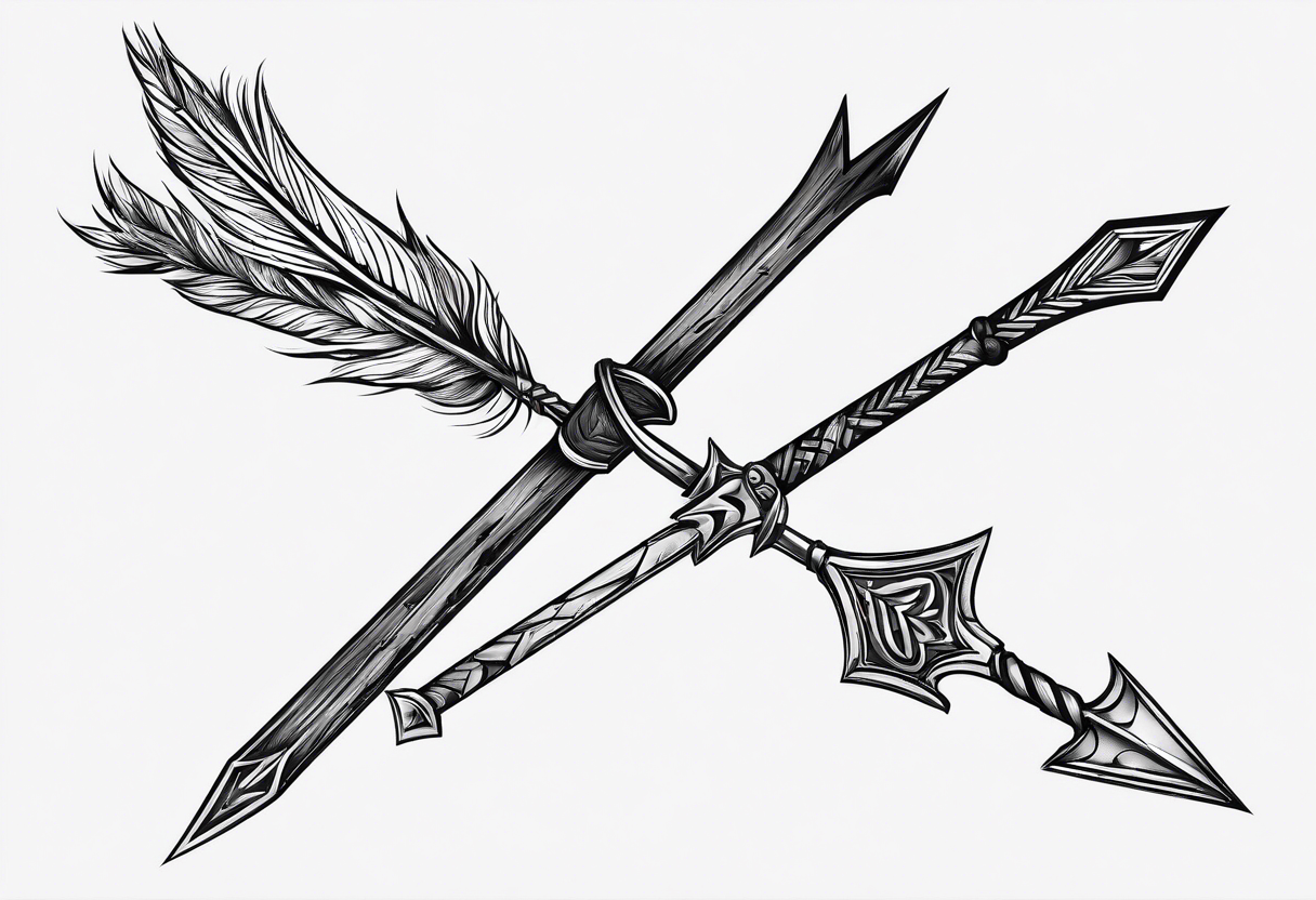 arrow with rough wooden shaft tattoo idea