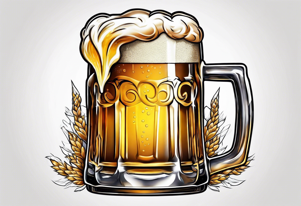 American classic tattoo of beer mug tattoo idea