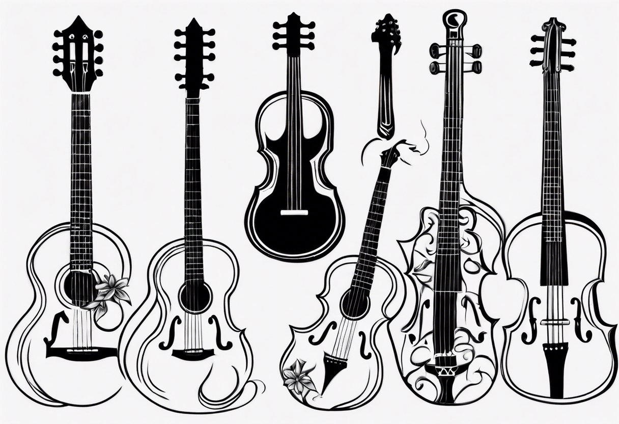 ACOUSTIC GUITAR AND VIOLIN tattoo idea