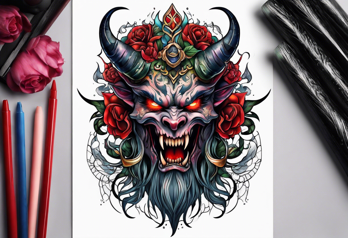 Ascended demon tattoo idea