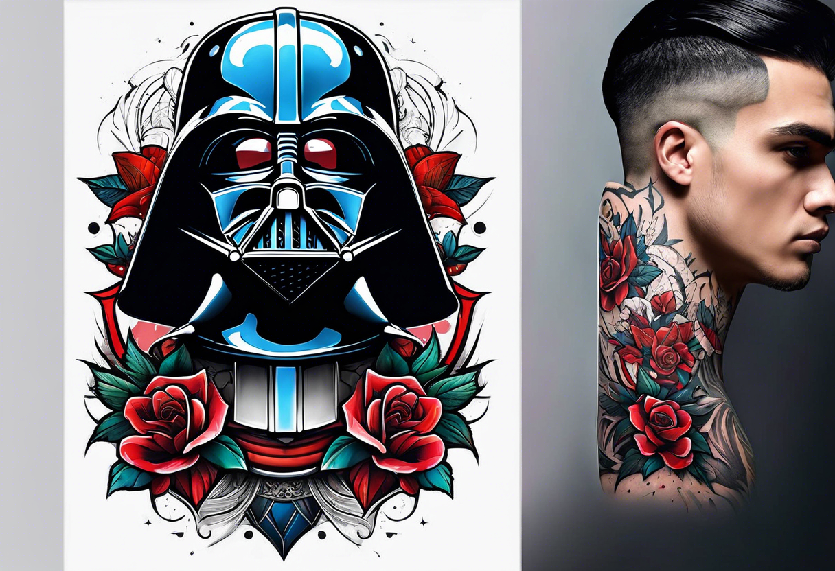 Darth Vader with broken helmet tattoo idea