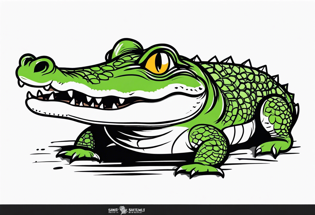 cute face baby small crocodile tattoo idea