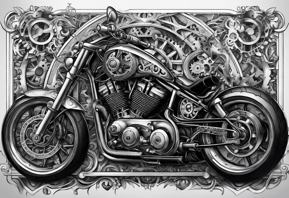 Motorcycle Harley Tattoo Art Postcards - Etsy