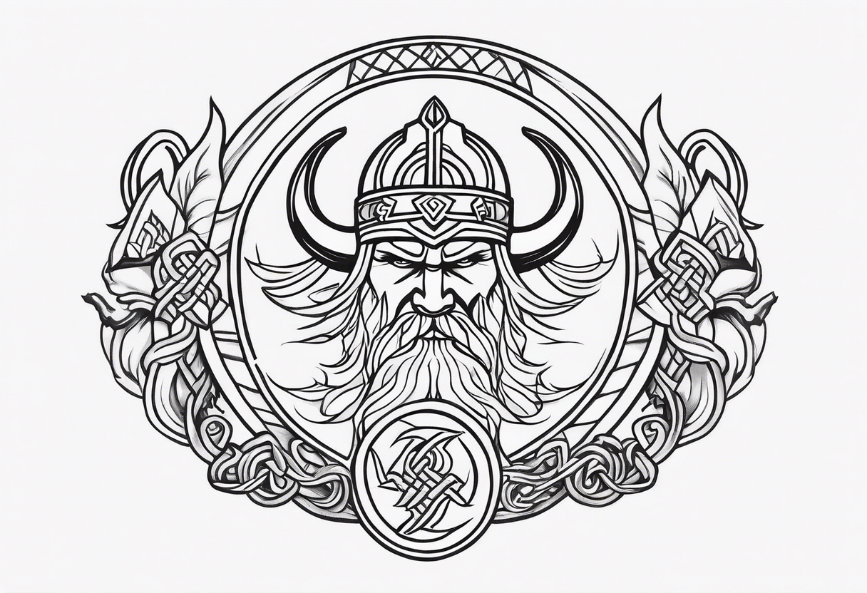Basic viking tattoo with a symbolic 6 representing 6 brothers tattoo idea