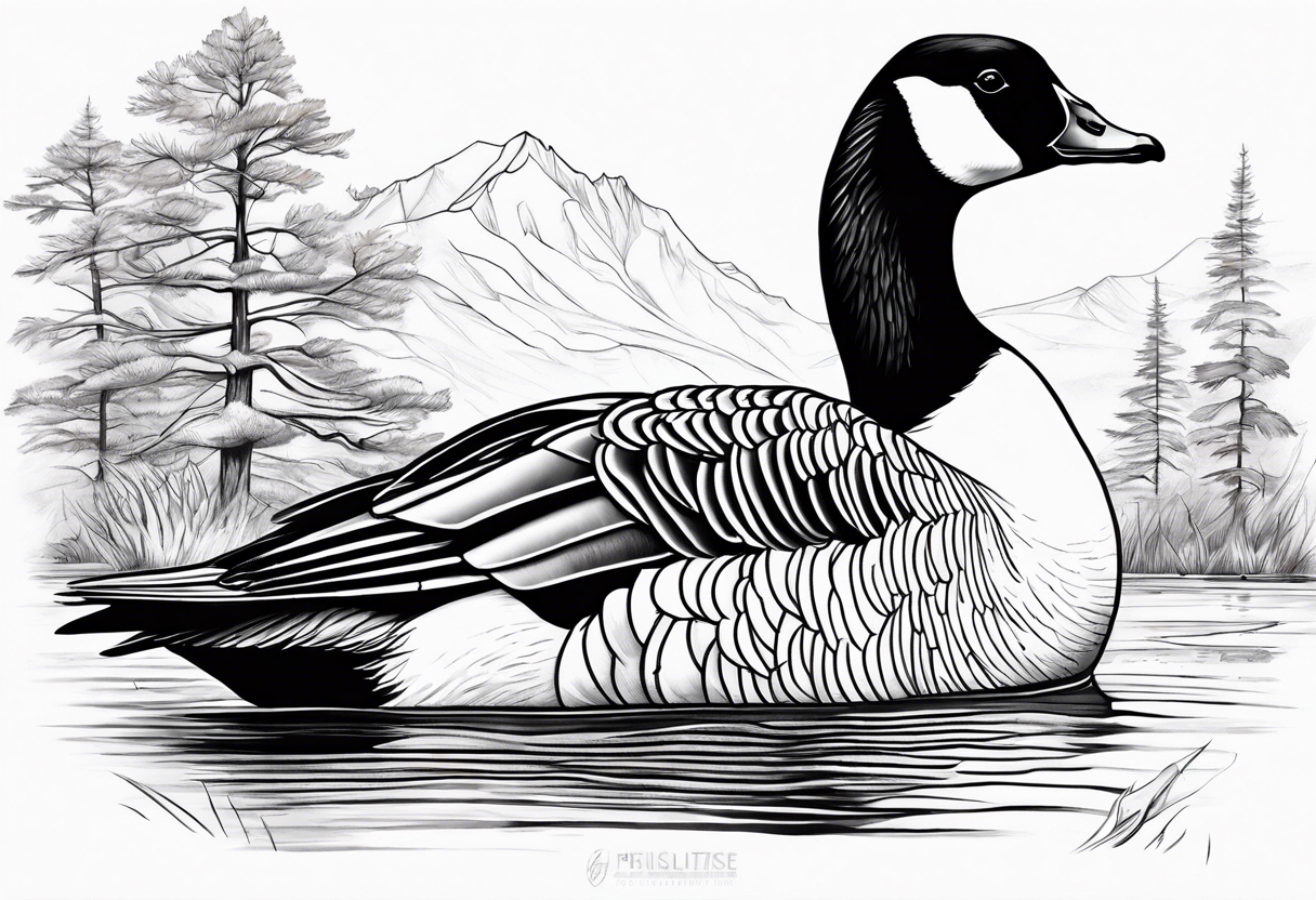 canadian goose mystical Background tattoo idea