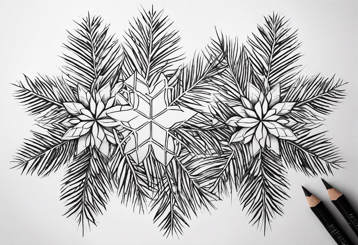 Snowflakes, palm, small tattoo idea