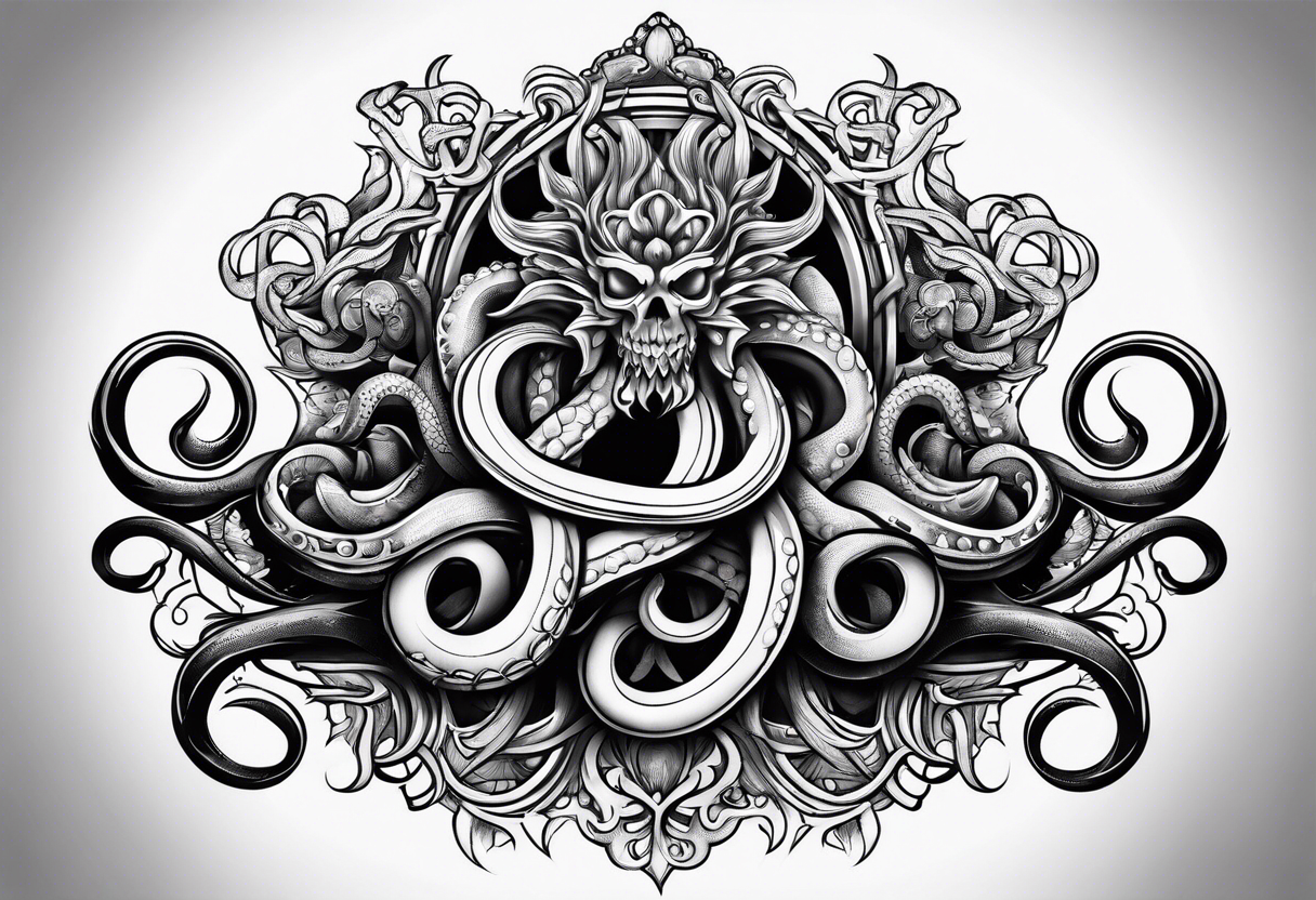 gothic tentacles tattoo idea