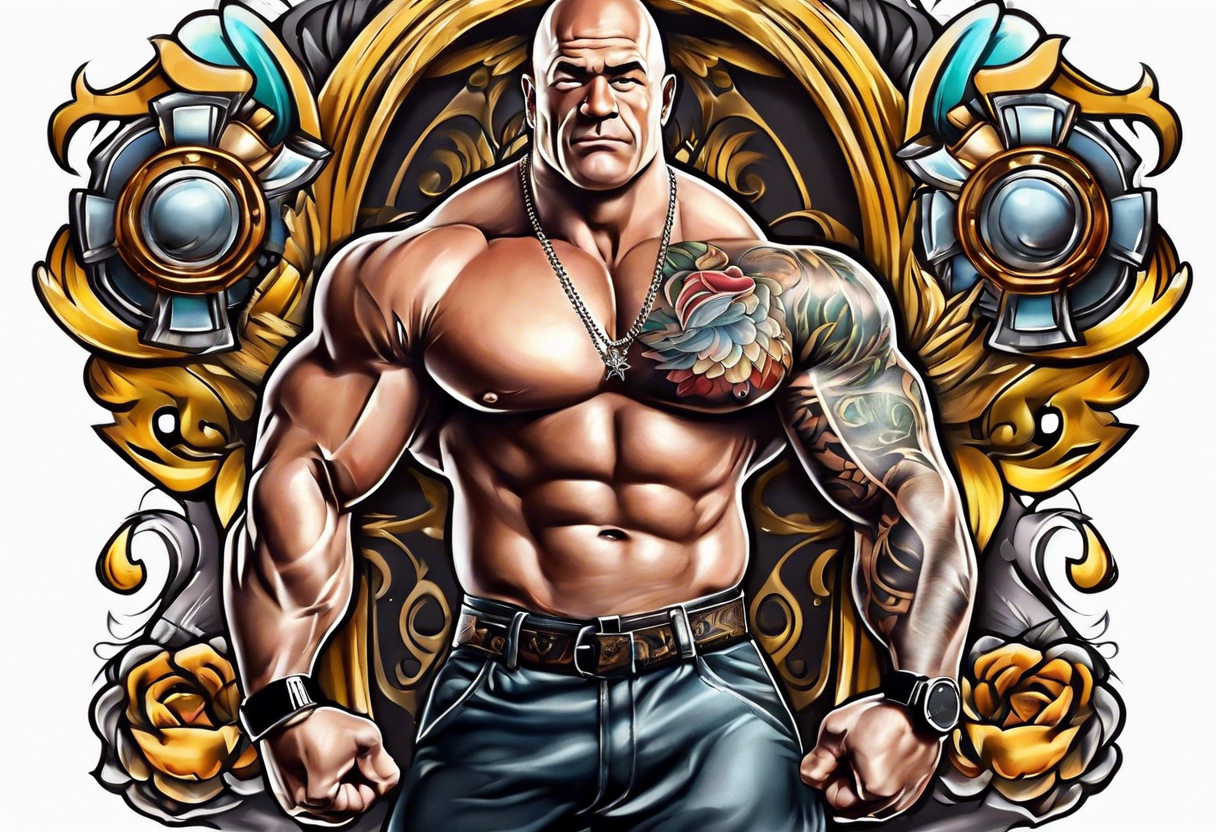 Funny old bodybuilder tattoo idea