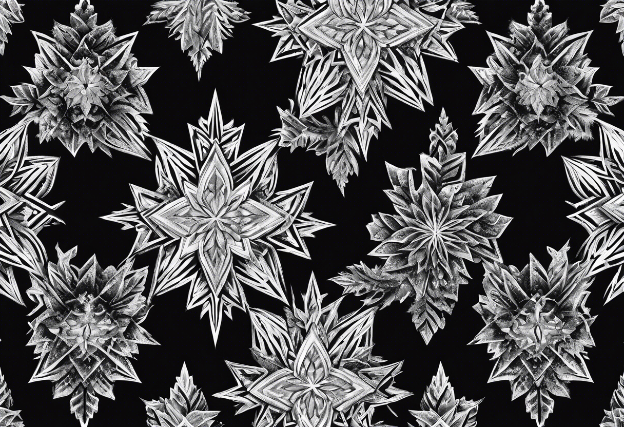 repeating Ice crystal surface hoar tattoo idea