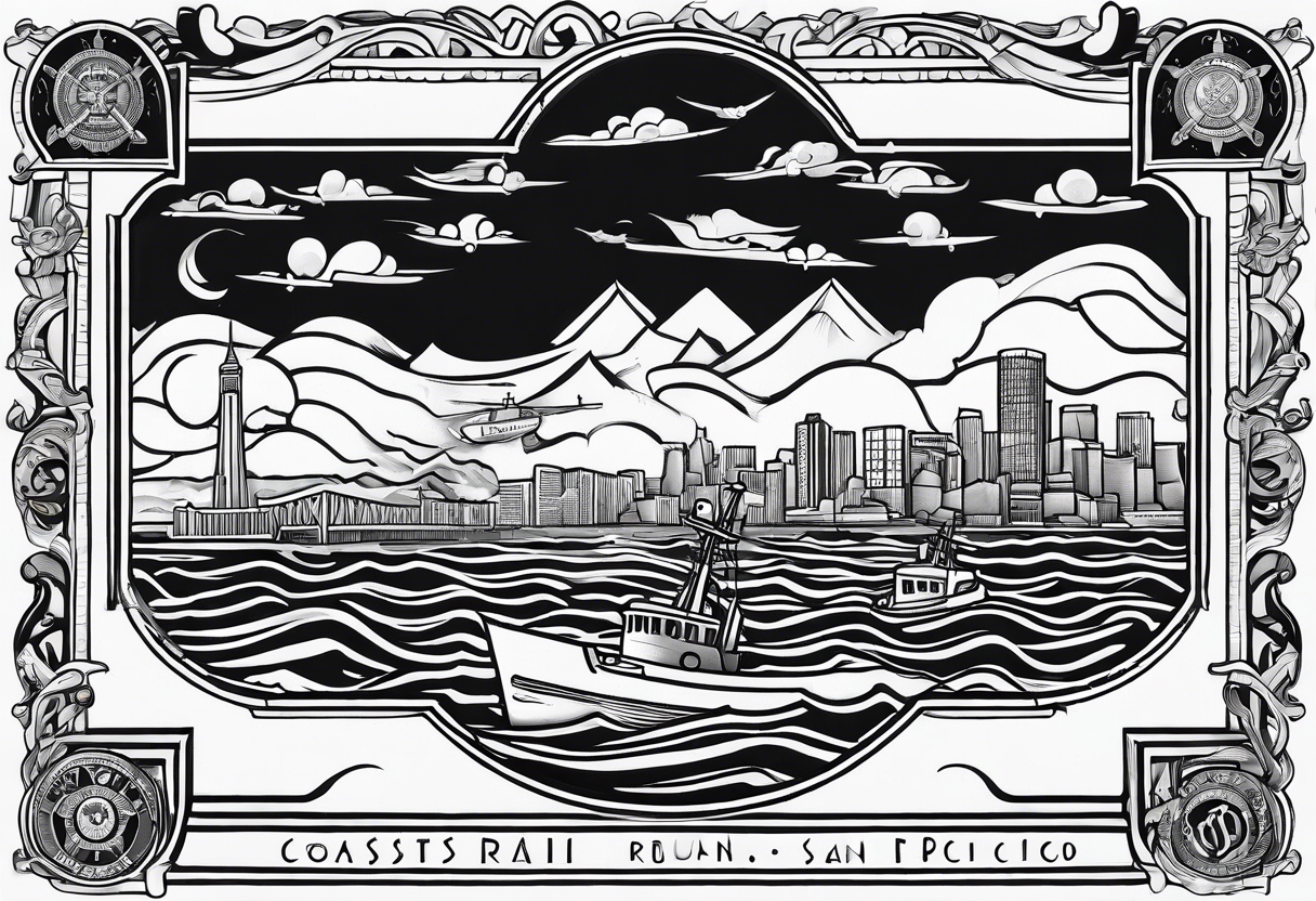 Coast Guard San Francisco map tattoo idea