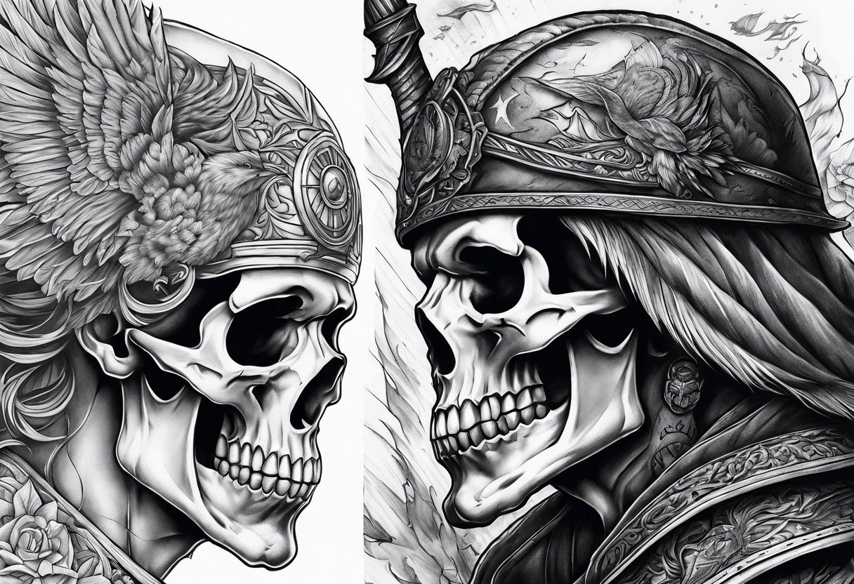 War between life and death tattoo idea