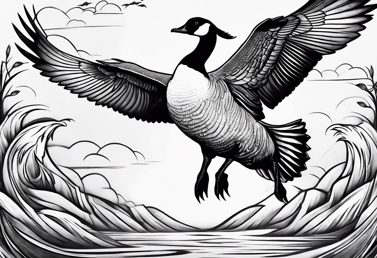 canadian goose fighting tattoo idea