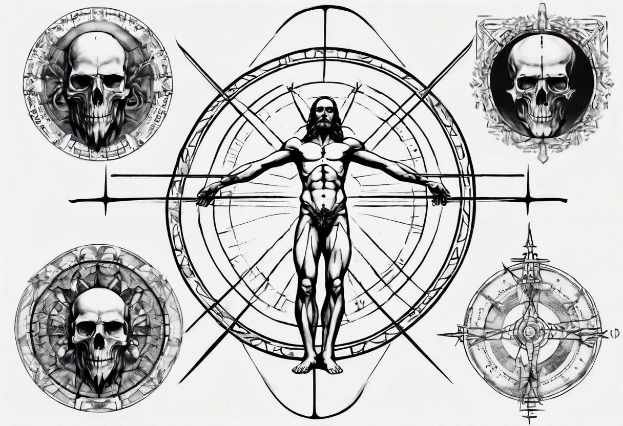 Vitruvian man tattoo idea