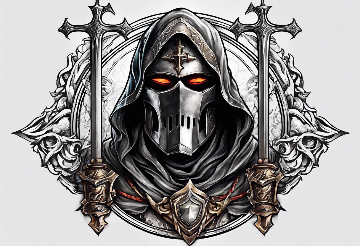 A crusader in the brink of death tattoo idea