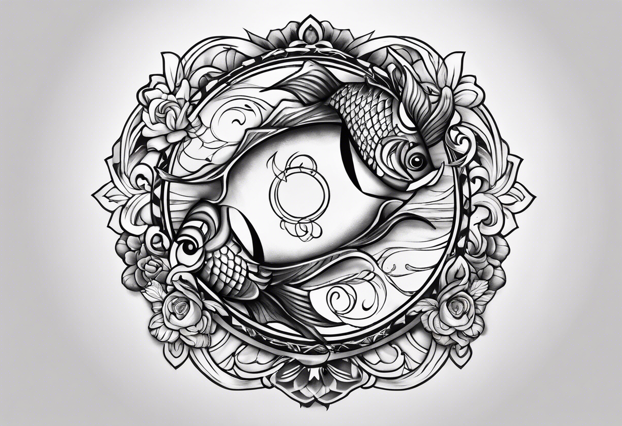 pisces tattoo with a maculine touch tattoo idea