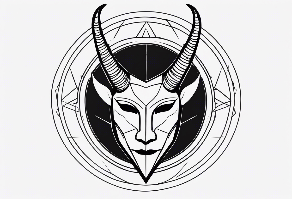 Anonymous with horns tattoo idea