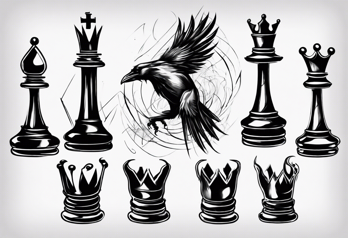 a rook from chess that is mostly sketched out tattoo idea