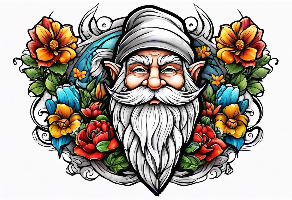 Strong old yard gnome tattoo idea