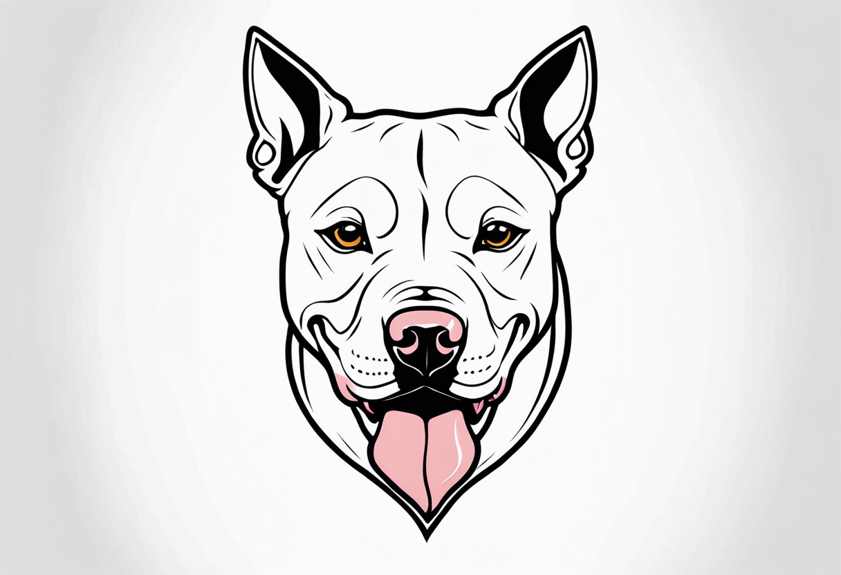 white pitbull pointed ears pretty tattoo idea