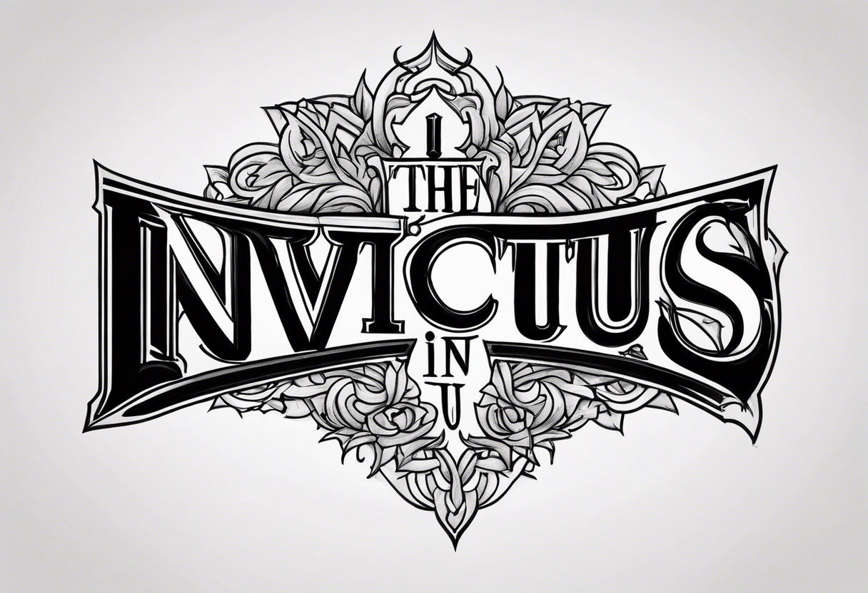 The word INVICTUS in all caps. tattoo idea